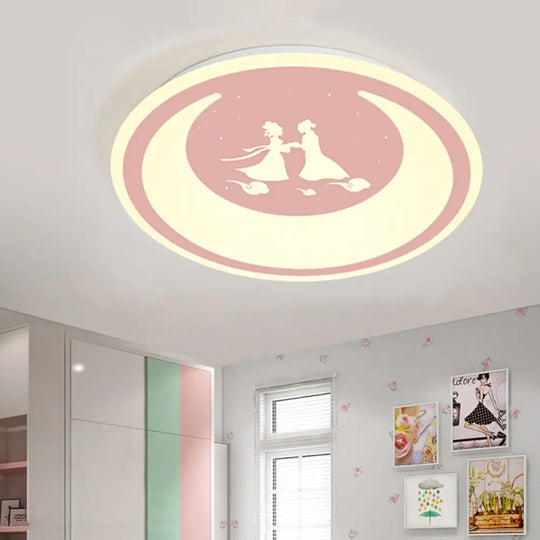 Chinese Valentine’s Day Led Flush Ceiling Light - Romantic Acrylic Lamp For Kid’s Bedroom Pink / 16’
