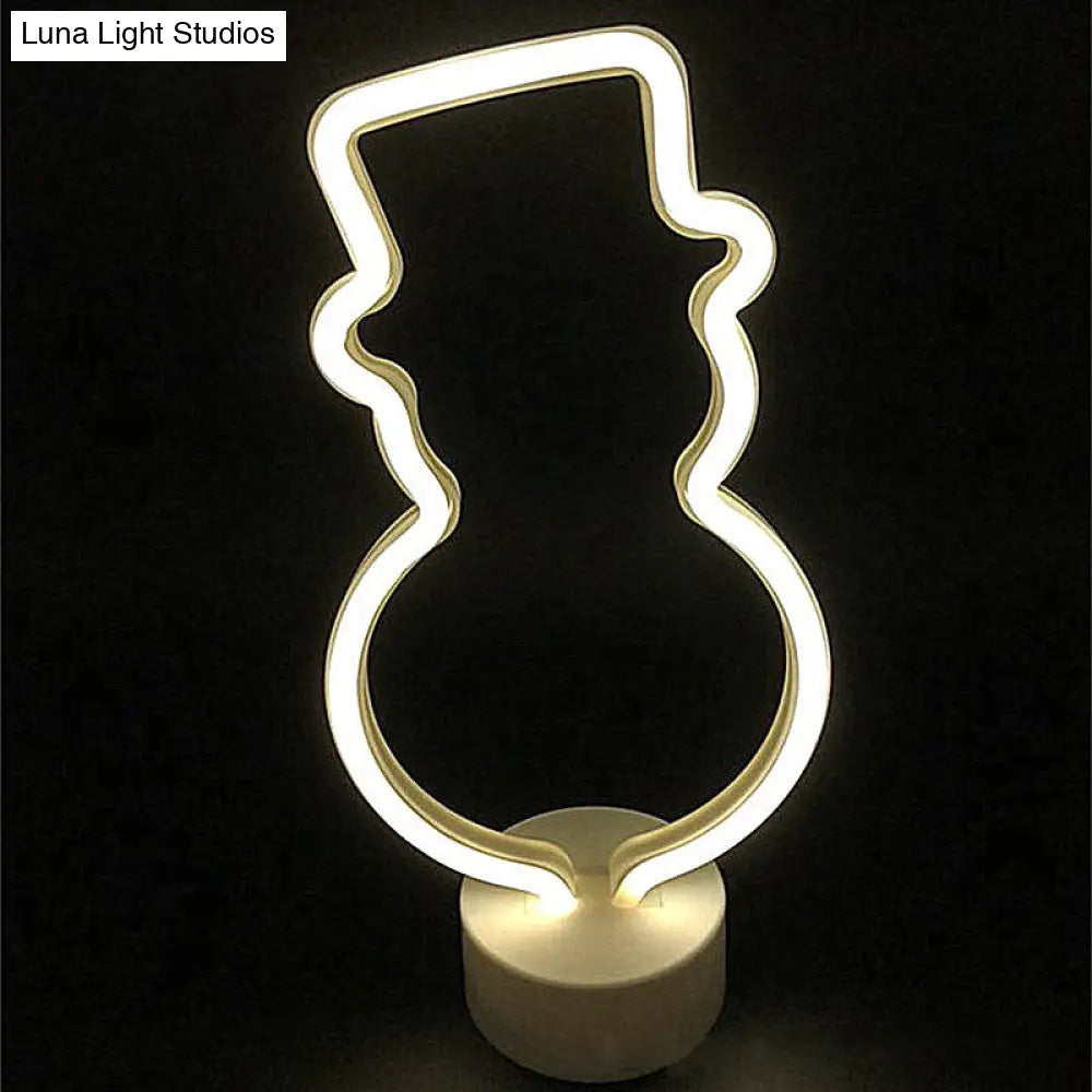 Christmas Night Light: Cartoon Style Plastic Led Wall Lighting For Kids Bedroom