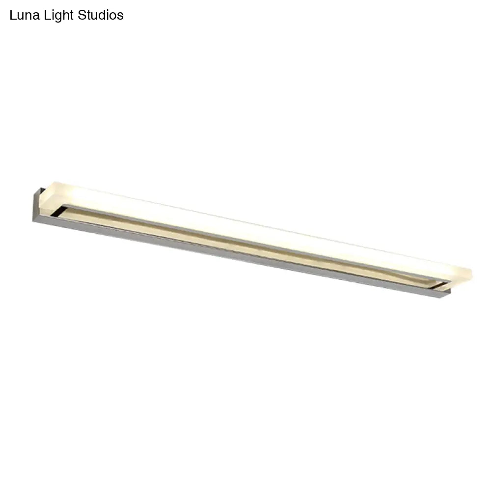 Chrome Led Bathroom Sconce Light With Modern Acrylic Design