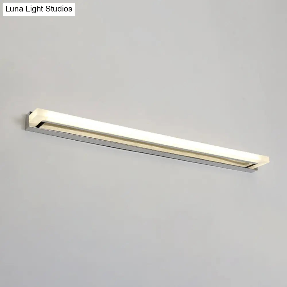 Chrome Led Bathroom Sconce Light With Modern Acrylic Design