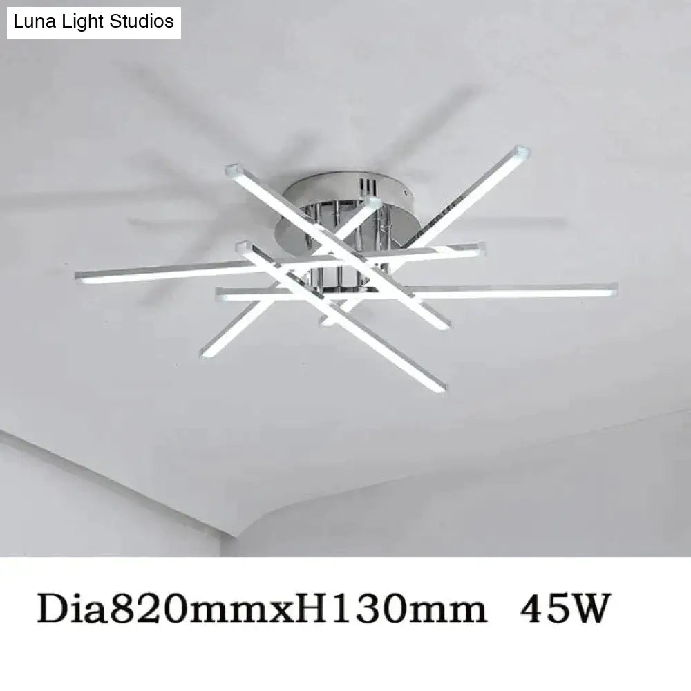 Chrome Plated Finish Modern Led Ceiling Lights For Living Room Bedroom Study Home Deco Lamp /