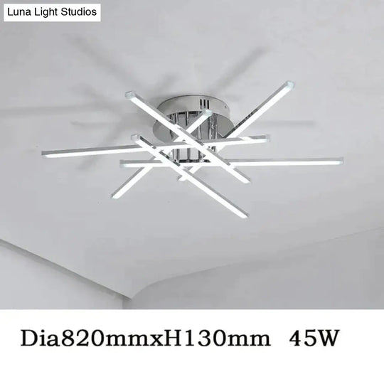 Chrome Plated Finish Modern Led Ceiling Lights For Living Room Bedroom Study Home Deco Lamp /