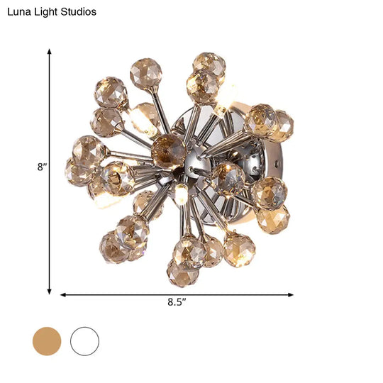 Chrome Sputnik Flushmount Crystal Ball Ceiling Light