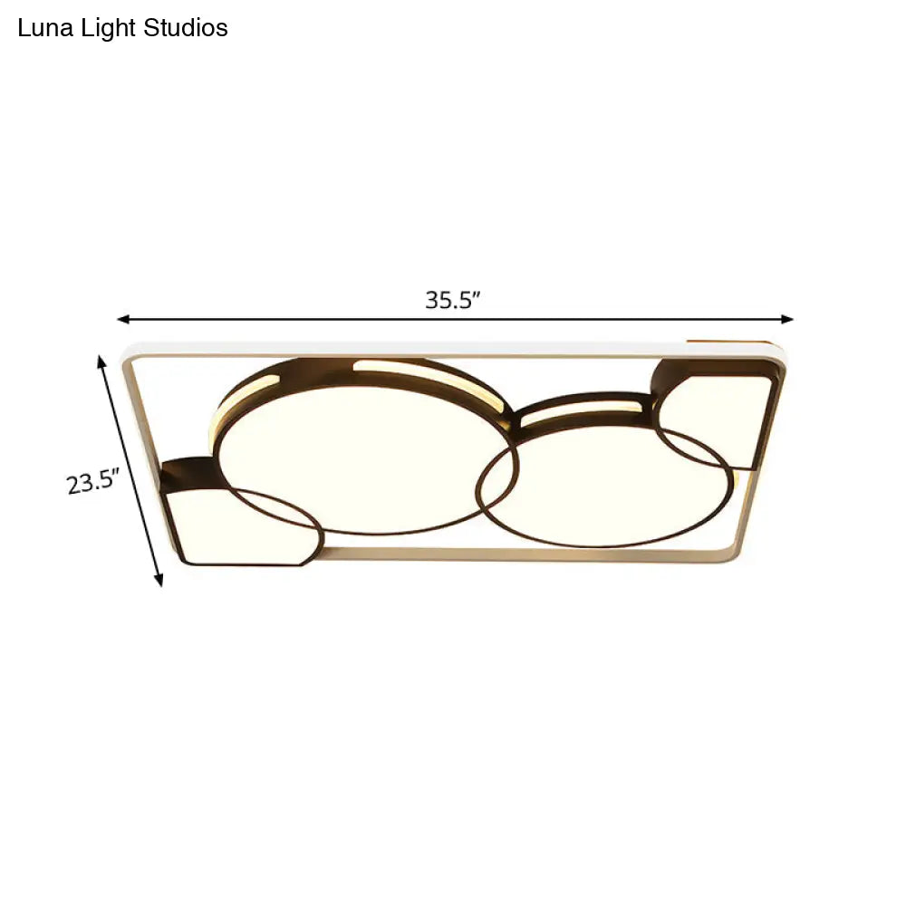 Circle Flushmount Led Light With Acrylic Modern Frame – Warm Or White