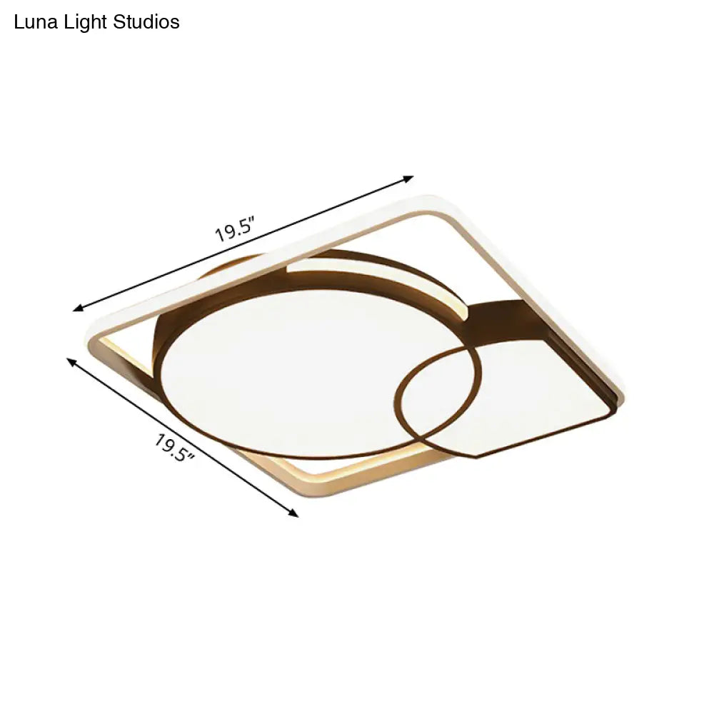 Circle Flushmount Led Light With Acrylic Modern Frame Warm Or White