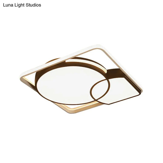 Circle Flushmount Led Light With Acrylic Modern Frame – Warm Or White