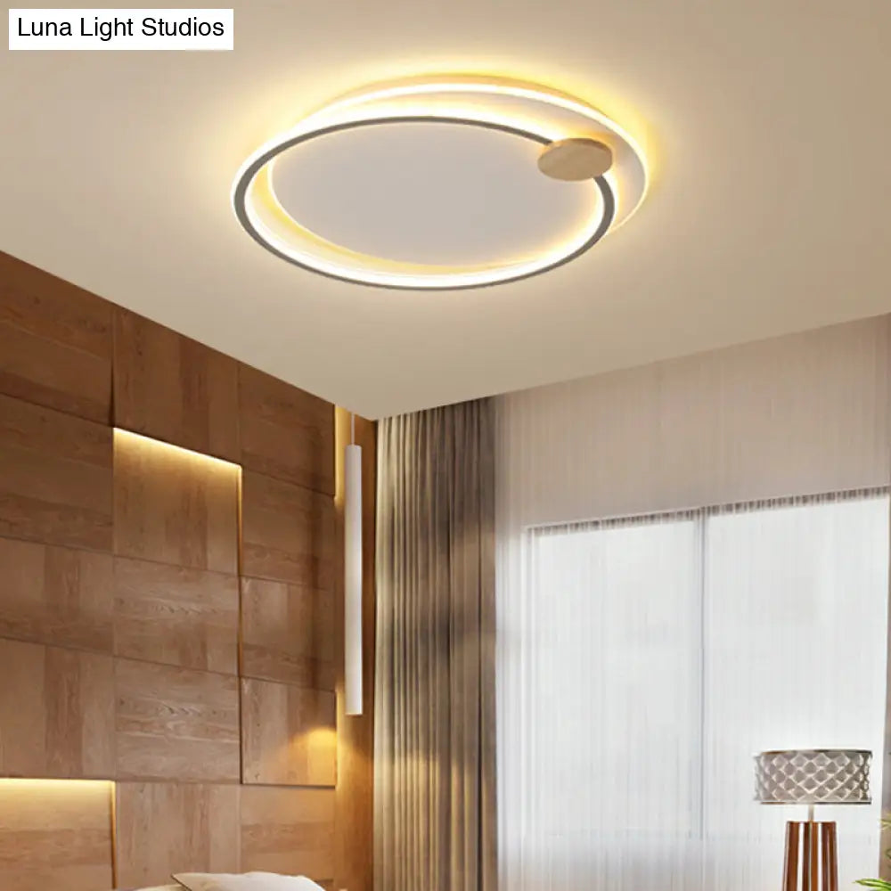 Circle Metal Flush Mount Ceiling Light - Simple Led Close To Lighting Fixture