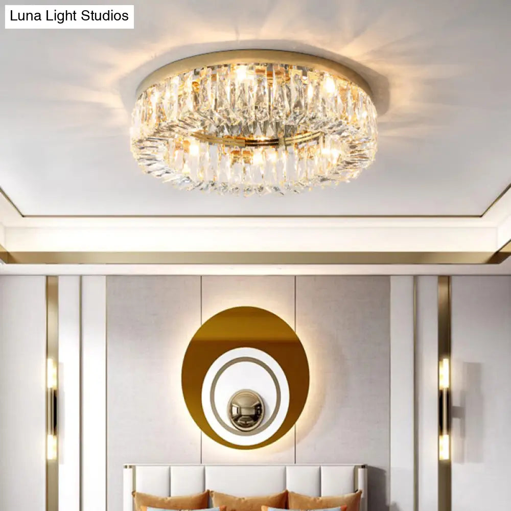 Circular Crystal Ceiling Light Fixture For Modern Living Room - Flush - Mount Design