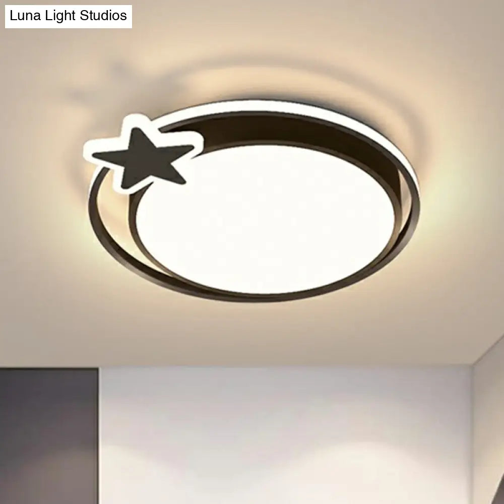 Circular Led Ceiling Light With Metallic Simplicity And Acrylic Diffuser - Flush Mount