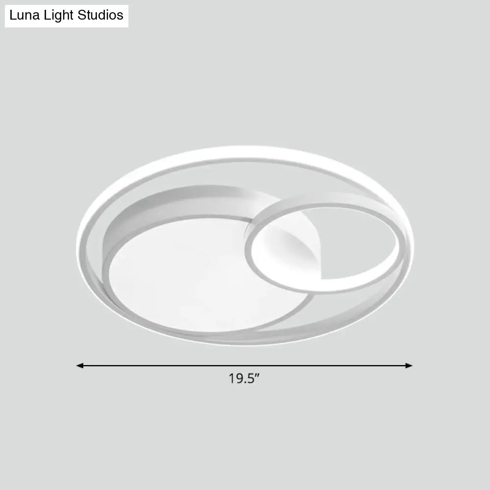 Circular Led Ceiling Light With Metallic Simplicity And Acrylic Diffuser - Flush Mount White / Large