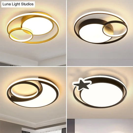 Circular Led Ceiling Light With Metallic Simplicity And Acrylic Diffuser - Flush Mount