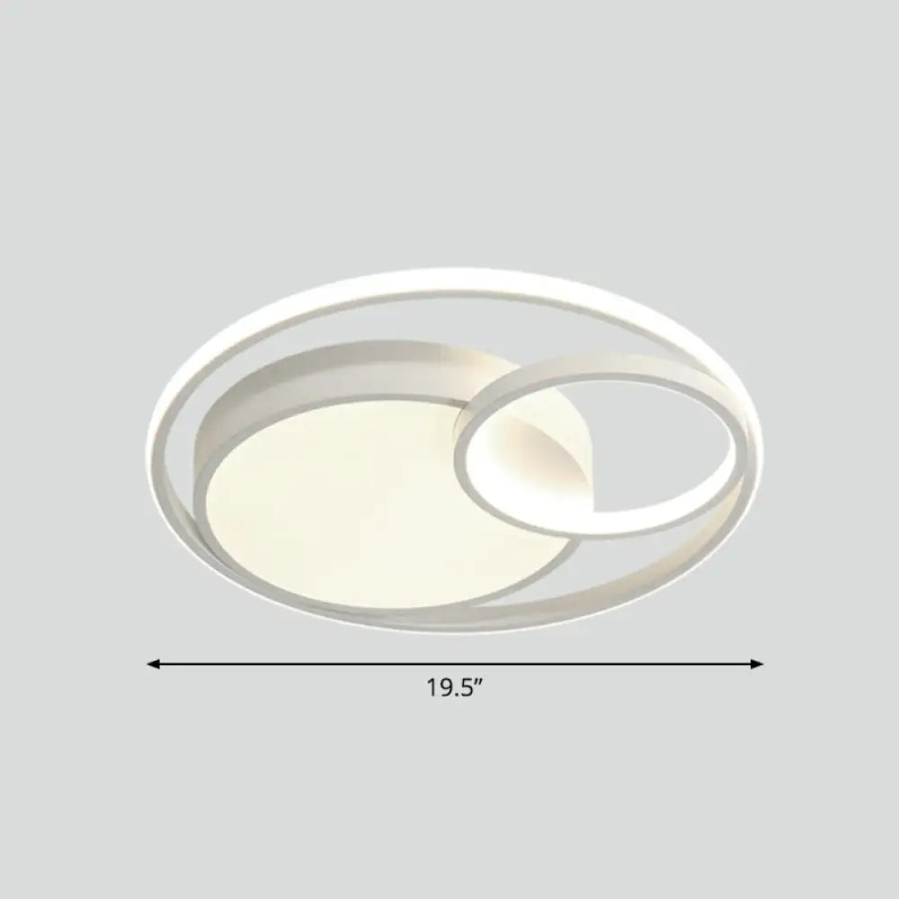 Circular Led Ceiling Light With Metallic Simplicity And Acrylic Diffuser - Flush Mount White /