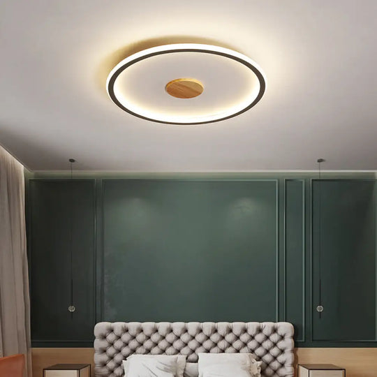 Circular Led Flushmount Ceiling Light In Black/Grey With Warm/White Lighting - 16.5/20.5 Diameter