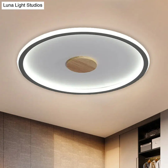 Circular Led Flushmount Ceiling Light In Black/Grey With Warm/White Lighting - 16.5/20.5 Diameter