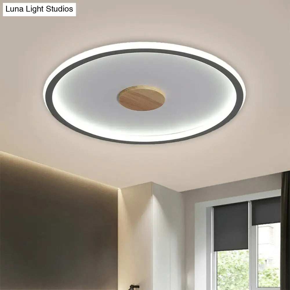 Circular Led Flushmount Ceiling Light In Black/Grey With Warm/White Lighting - 16.5/20.5 Diameter