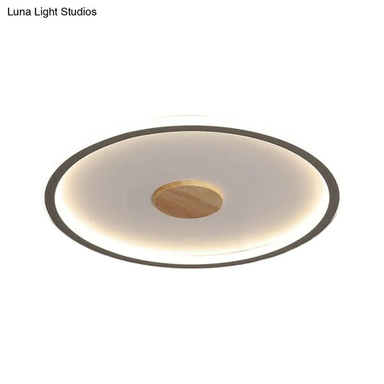 Circular Led Flushmount Ceiling Light In Black/Grey With Warm/White Lighting - 16.5/20.5 Diameter