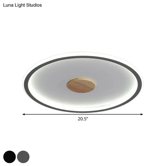 Circular Led Flushmount Ceiling Light In Black/Grey With Warm/White Lighting - 16.5/20.5 Diameter