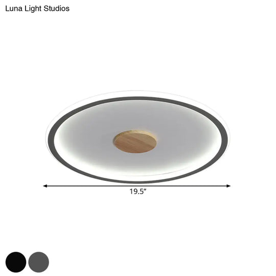 Circular Led Flushmount Ceiling Light In Black/Grey With Warm/White Lighting - 16.5/20.5 Diameter