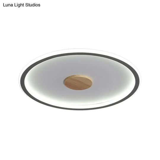 Circular Led Flushmount Ceiling Light In Black/Grey With Warm/White Lighting - 16.5/20.5 Diameter