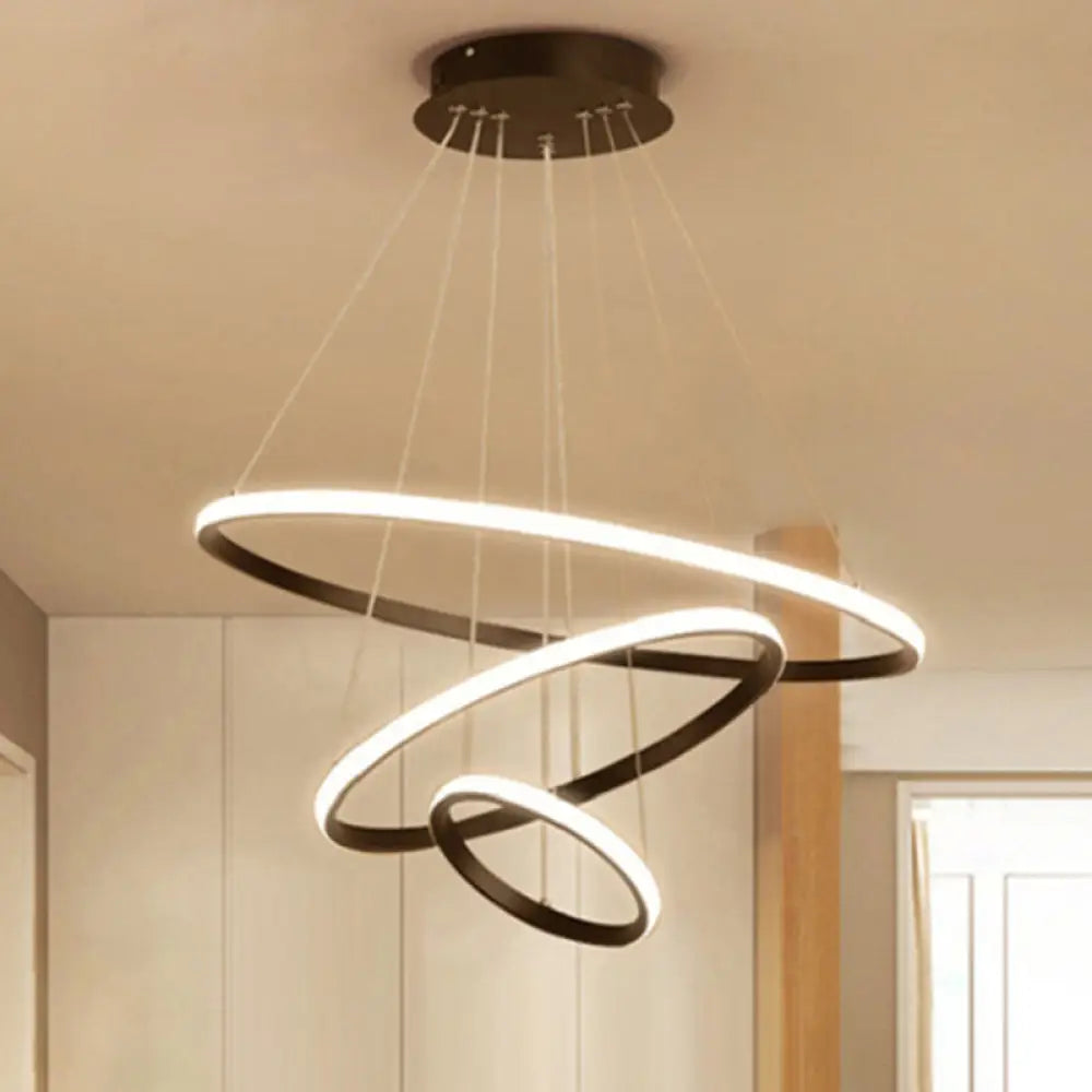 Circular Led Minimalist Pendant Acrylic Chandelier For Dining Room Coffee / 23.5’ Lighting