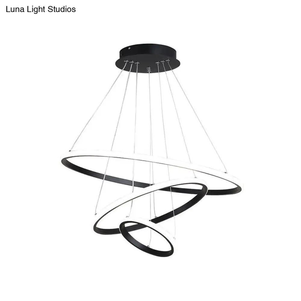 Circular Led Minimalist Pendant Acrylic Chandelier For Dining Room Lighting