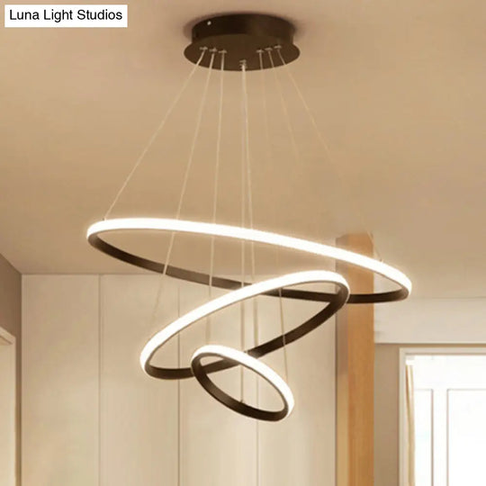 Circular Led Minimalist Pendant Acrylic Chandelier For Dining Room Coffee / 23.5 Lighting