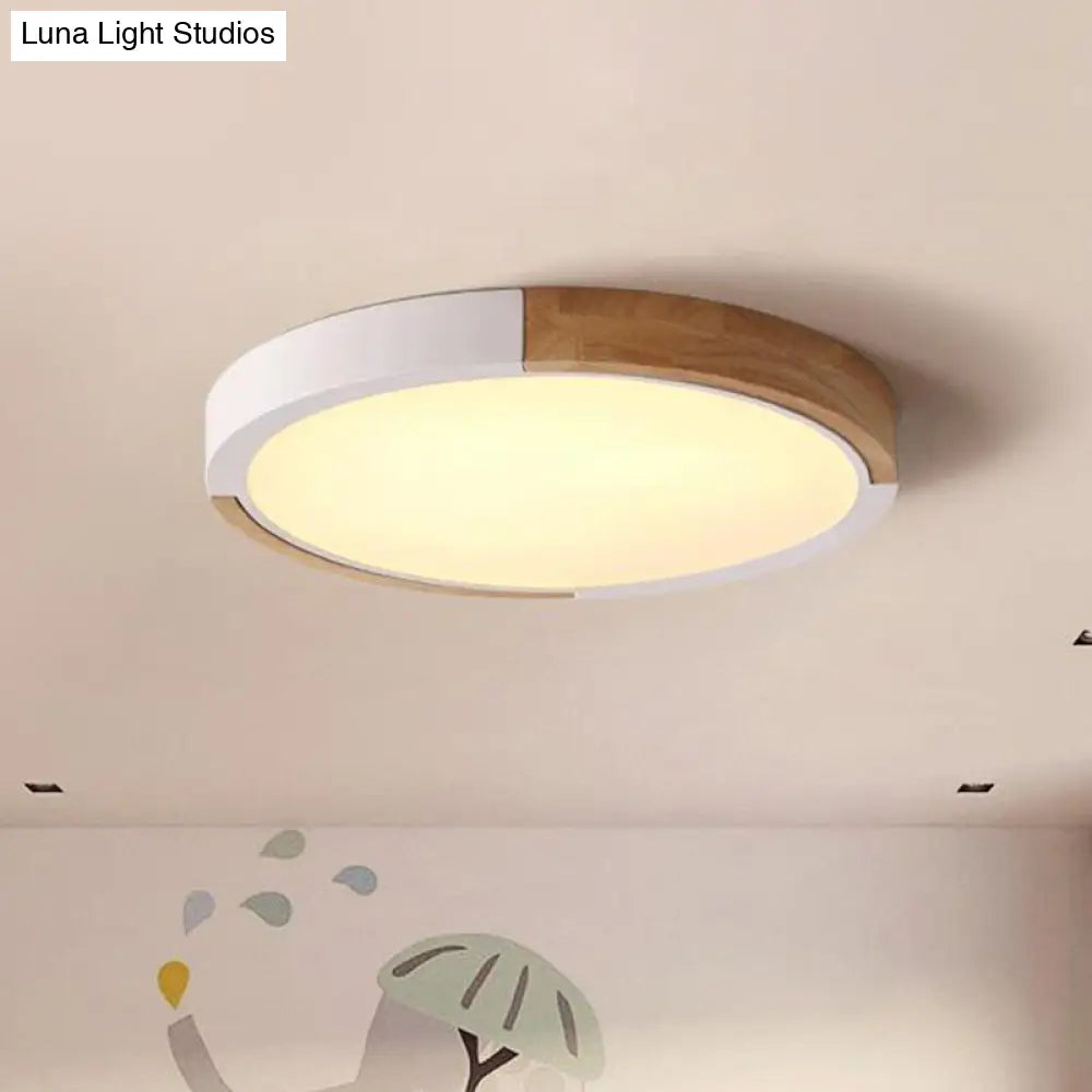 Circular Macaron Led Flush Mount Ceiling Light In 3 Colors And 2 Options 16/19.5 Wide White / 16