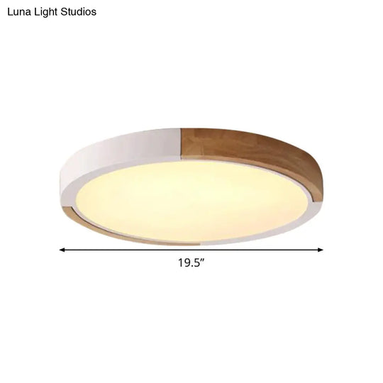 Circular Macaron Led Flush Mount Ceiling Light In 3 Colors And 2 Options 16/19.5 Wide