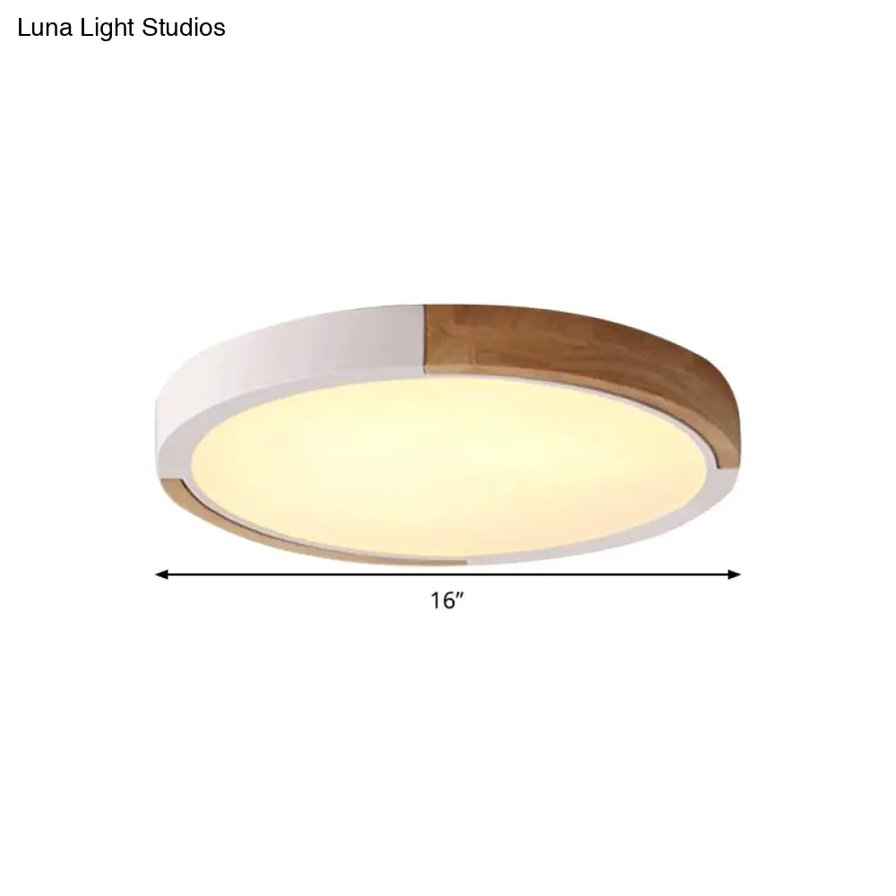 Circular Macaron Led Flush Mount Ceiling Light In 3 Colors And 2 Options 16’/19.5’ Wide