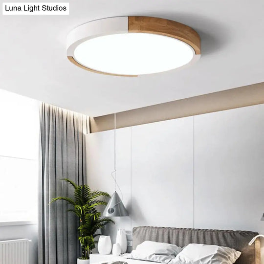 Circular Macaron Led Flush Mount Ceiling Light In 3 Colors And 2 Options 16/19.5 Wide White / 16
