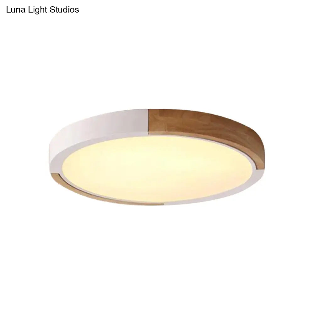 Circular Macaron Led Flush Mount Ceiling Light In 3 Colors And 2 Options 16/19.5 Wide