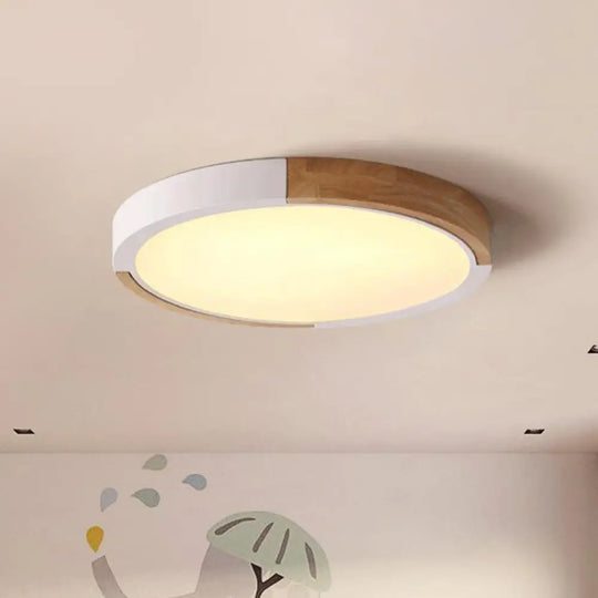 Circular Macaron Led Flush Mount Ceiling Light In 3 Colors And 2 Options 16’/19.5’ Wide White /