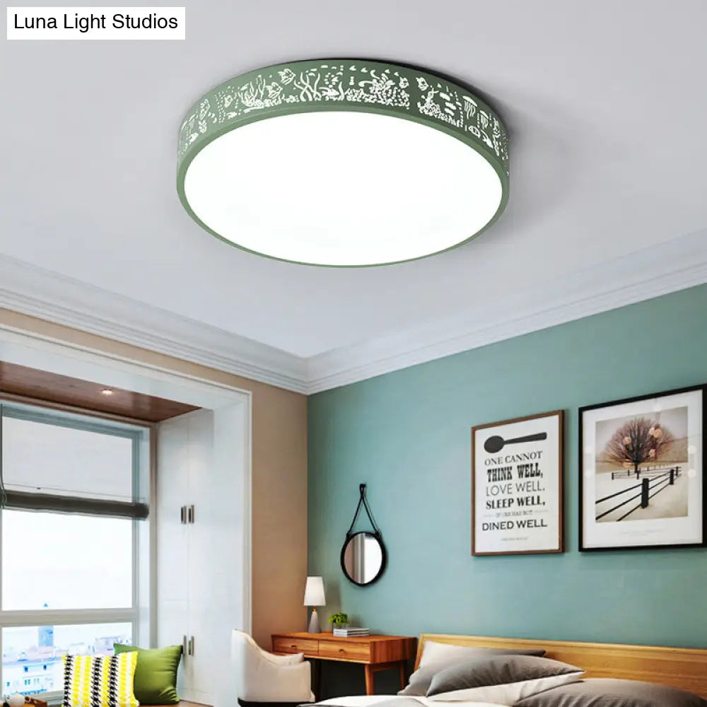 City View Macaron Loft Slim Drum Led Flush Ceiling Light: Stylish Acrylic Lamp For Nursing Room