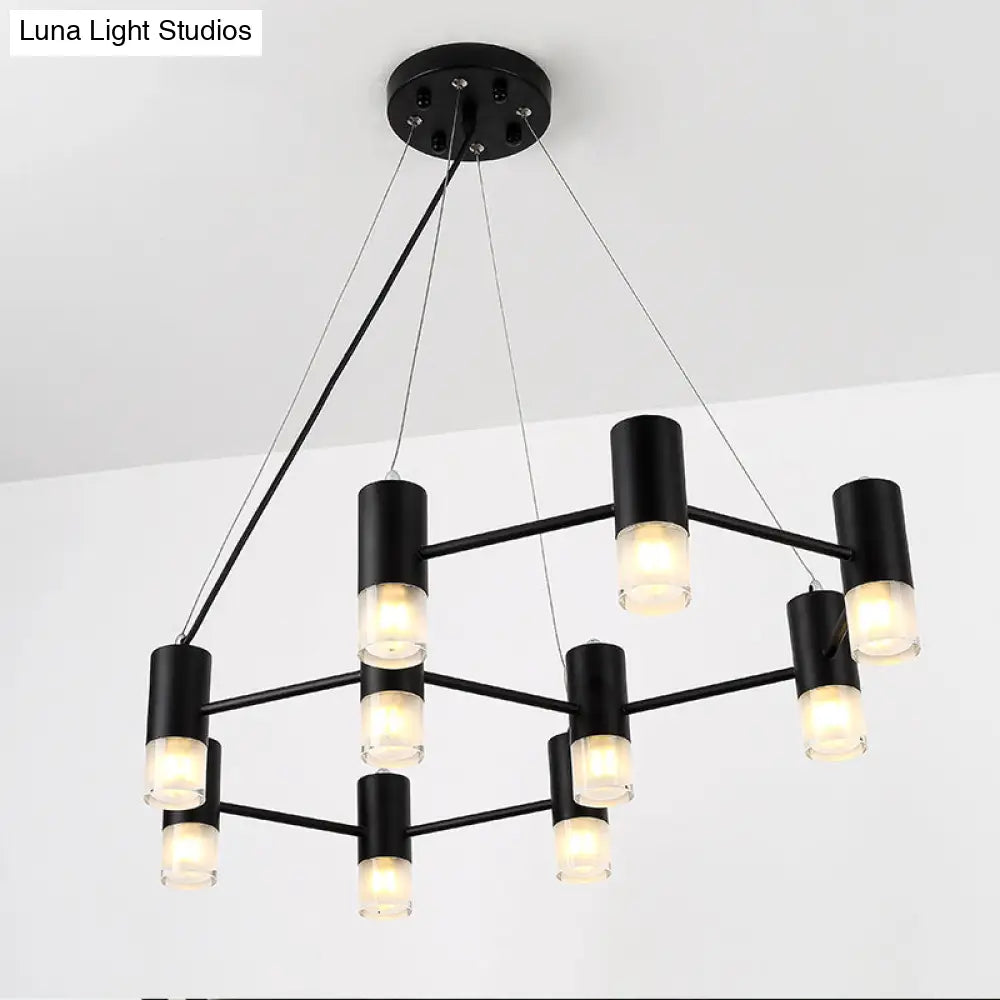 Clara - Honeycomb Modern Shaped Chandelier Metal Black Pendant Lighting For Hotel Living Room