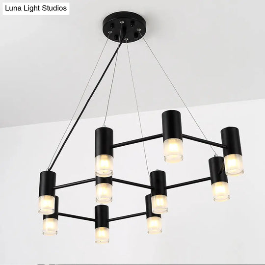 Contemporary Black Metal Honeycomb Chandelier - Ideal Pendant Lighting For Hotel Living Room