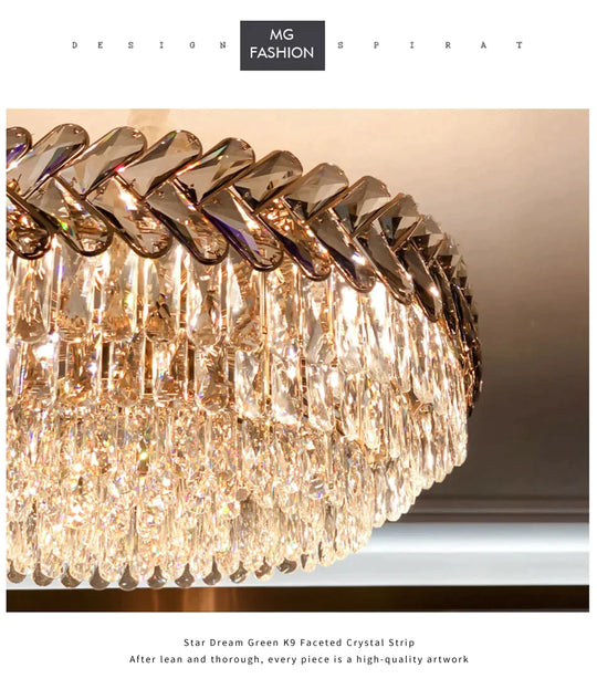 Clara - Round/Rectangle Crystal Chandelier