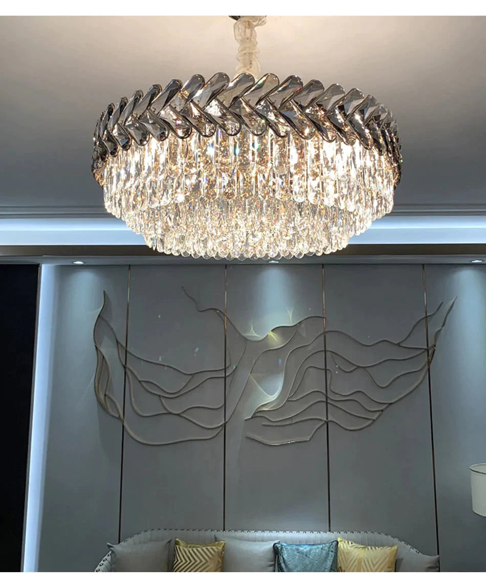 Clara - Round/Rectangle Crystal Chandelier