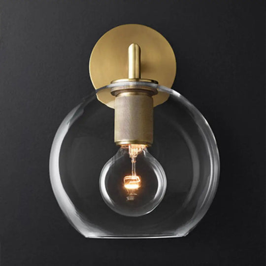 Classic Armed Sconce Wall Lamp In Black/Brass/Chrome For Living Room 1 / Brass