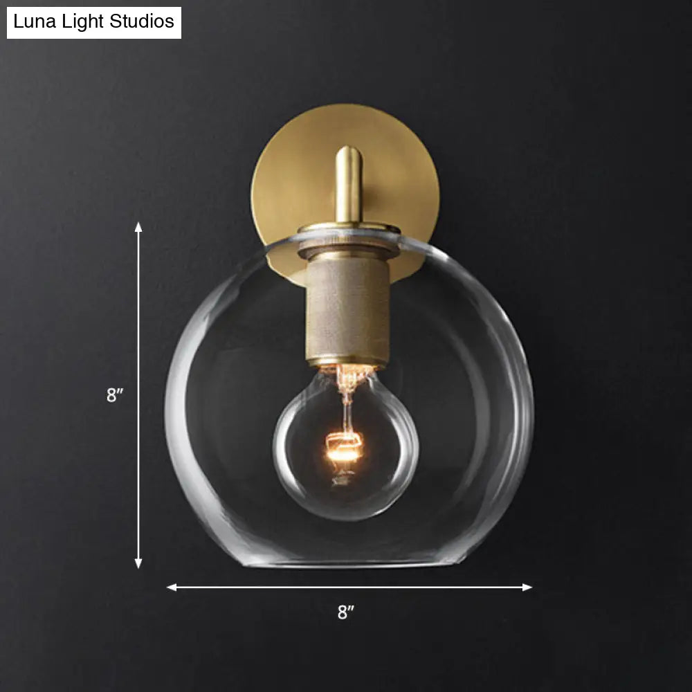 Classic Armed Sconce Wall Lamp In Black/Brass/Chrome For Living Room