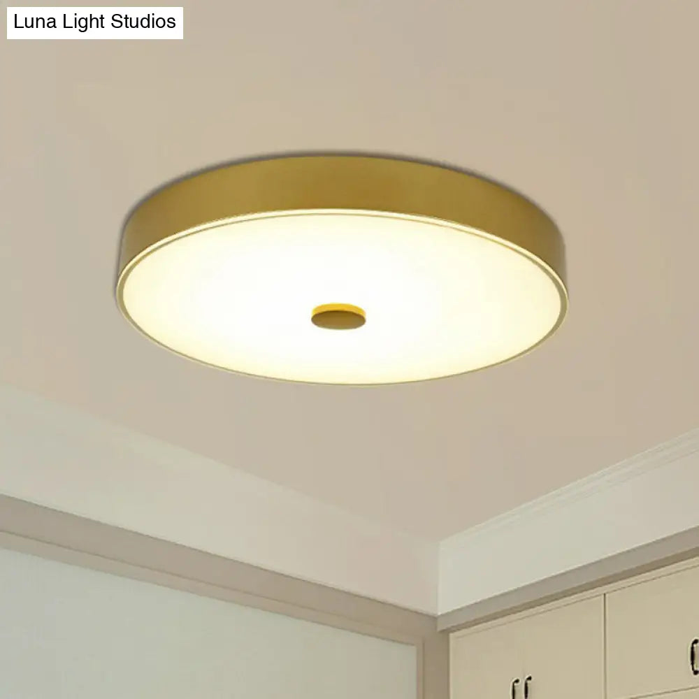 Classic Bedroom Led Flush Mount Lighting: Cream Glass Round Shape