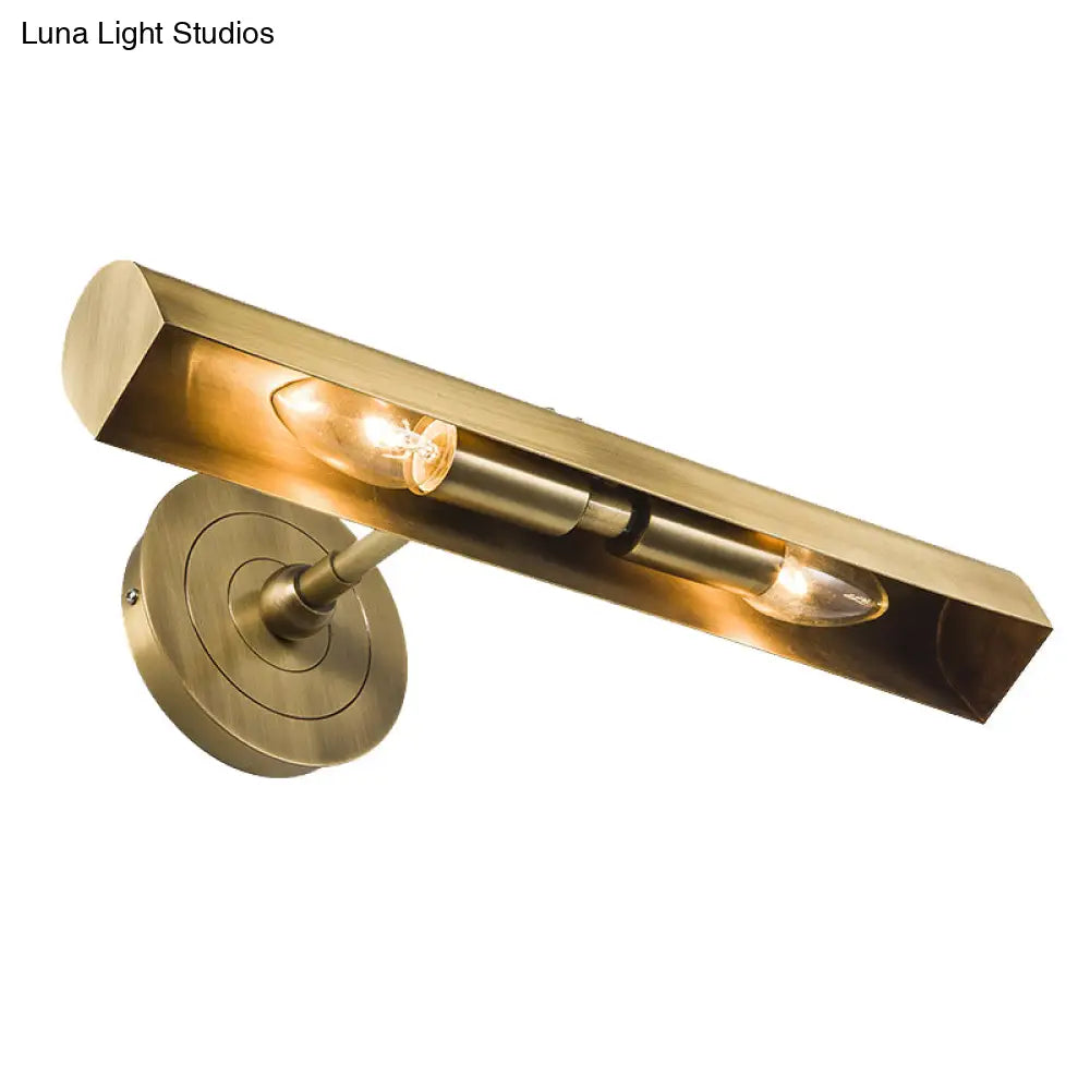 Classic Brass Wall Mounted Vanity Lamp For Bathroom With 2 Bulbs