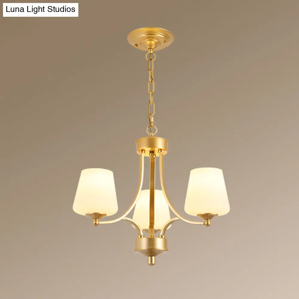 Classic Cream Glass Chandelier Pendant Light For Dining Rooms