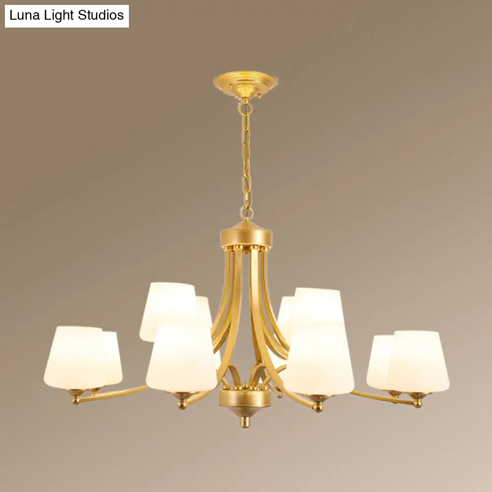 Classic Cream Glass Chandelier Pendant Light For Dining Rooms