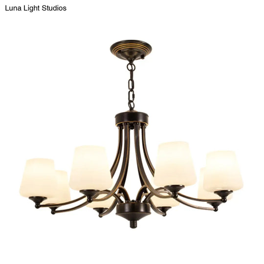 Classic Cream Glass Chandelier Pendant Light For Dining Rooms