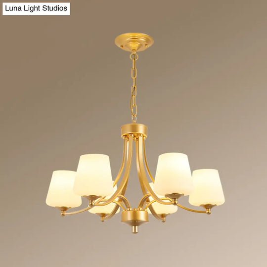 Classic Cream Glass Chandelier Pendant Light For Dining Rooms