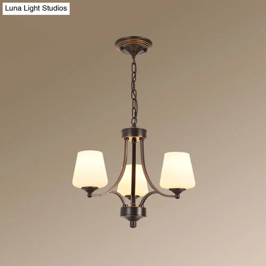 Classic Cream Glass Chandelier Pendant Light For Dining Rooms