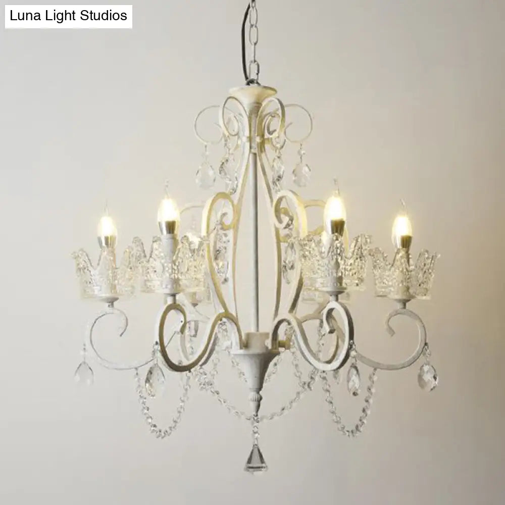 Classic Crystal Chandelier Pendant Light With Metallic Candlestick