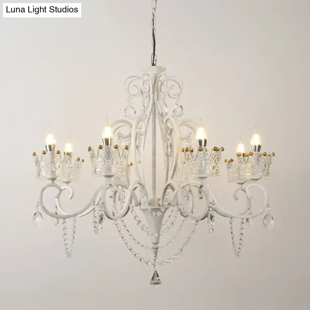 Classic Crystal Chandelier Pendant Light With Metallic Candlestick