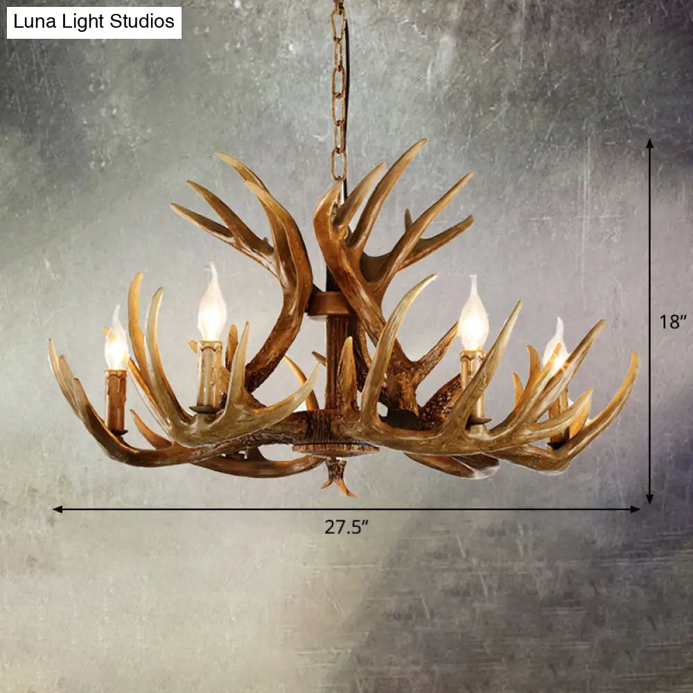 Classic Deer Horn Resin Chandelier Pendant Light: Perfect For Dining Rooms!