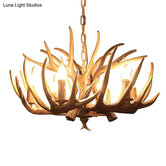 Classic Deer Horn Resin Chandelier Pendant Light: Perfect For Dining Rooms!